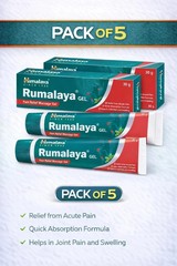 Himalaya Rumalaya Gel Ayurvedic Herbal Joint & Muscle Wellness 30 g Pack of 5