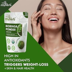 MYHERB Organic Moringa Powder | Herbal Wellness Support ( 227gm ) pack of 2