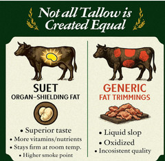 Bulk Grass Fed Beef Tallow 7.2lbs, Food Grade and Cosmetic Grade (1 gallon) 100%