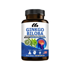 GINKGO BILOBA WITH VITAMIN B6, B12, FOLIC ACID for Brain Function,Brain & Memory