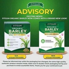 FITGUM Organic Barley Super Green Powder 15 Sachets – with Glutathione & Collage