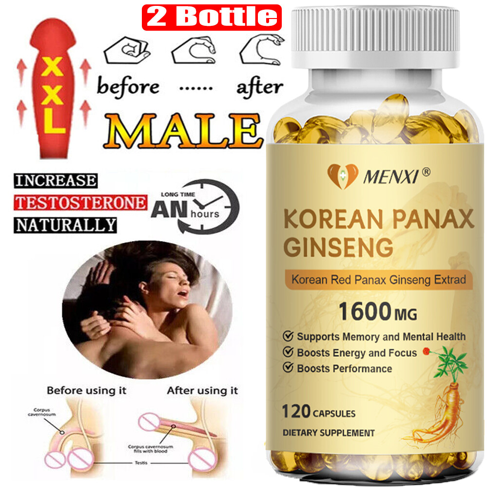 Korean Red Panax Ginseng 1600mg – 240 Capsule – Extra Strength Highest Potency