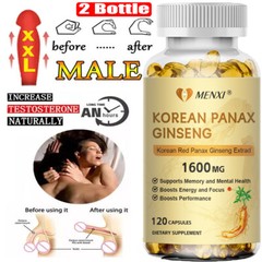 Korean Red Panax Ginseng 1600mg – 240 Capsule – Extra Strength Highest Potency