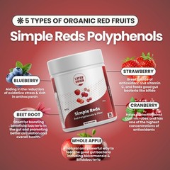 Organic Red Polyphenols Whole Fruit Powder | Real Red Fruits, No Fillers | 30 Se