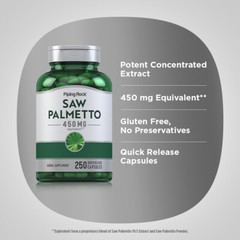 Saw Palmetto 450 mg, 250 Quick Release Capsules