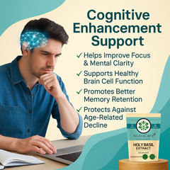 Holy Basil Capsules 5500mg-(3% Mucilage, 5% Saponins)-Brain Health, Vegan