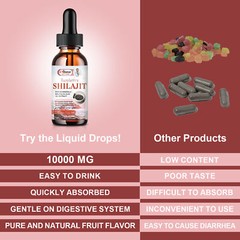 Pure Himalayan Shilajit Drops Organic Extremely Potent Fulvic Acid Supplements