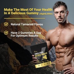 VivoNu Himalayan Shilajit Gummies 3000mg, Ashwagandha, Fulvic Acid, 60 Count