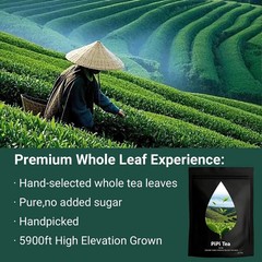 PiPi Tea Organic Oolong Bags – Whole Leaf, 20 (4g Each) 20