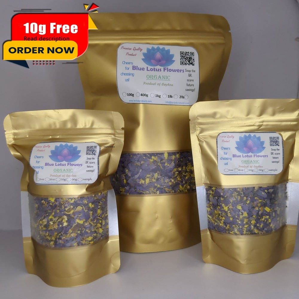 Dried Blue Lotus Cut Flower| Nymphaea Caerulea Organic Egyptian Natural Tea 100g