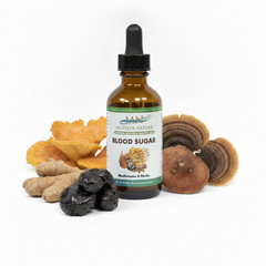 Organic Blood Sugar Support Tincture Mushrooms & Herb Liquid Drop Glucose Health