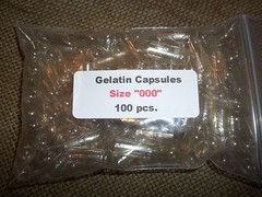 100 Kosher Gelatin Empty Capsules – Size 000