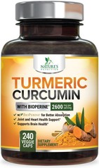 Turmeric Curcumin Supplement – 2400mg Organic 240 Count (Pack of 1)