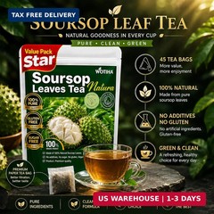 WOTIHA 45 Count Premium Soursop Graviola Tea Bags – 100% Natural soursop leaves,
