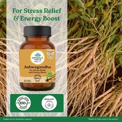 5 x Organic India Ashwagandha 300 Caps Pure Herbal Exp 2028