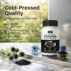 1-5X Ethiopian Black Seed Oil Softgels|4.64%Thymoquinone|Non-Gmo,Gluten-Free 60X