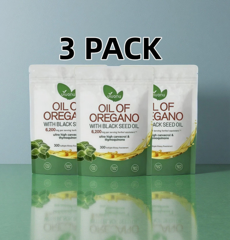 Aceite 3PACK De Oregano En 300 Capsulas Con Carvacrol Timol Black Seed Oil 6000
