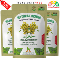 Organic Senna Leaf 500mg Capsules – Natural Digestive Support – Vegan Friendly