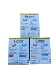 3 Genexa Value Packs Daytime + Nighttime Kids’ Cough & Chest Congestion 9/2026