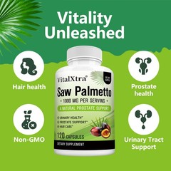 Saw palmetto herbal complex supplement protects prostate health & nourishes hair
