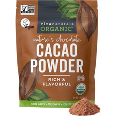 Organic Unsweetened Cacao Powder with Rich Dark Chocolate Flavor 454 g 1Lb NEW