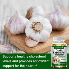 Garlic Oil 5000mg, Odorless Garlic 500:1 Extract,, Natural,120-600 Caps