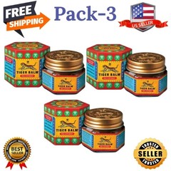 Tiger Balm (Red) Super Strength Pain Relief Ointment 19.4g (pack of 3 Jars )