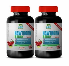 Heart Health Blood Pressure Support HAWTHORN BERRY 665mg – 2 Bottle 120 Capsules