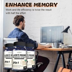 Lion’s Mane Capsules | Vegetarian | Non-GMO | Improves Sleep Quality