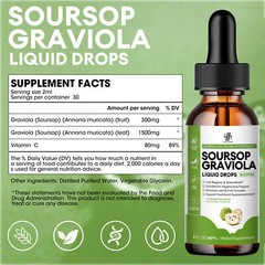 1-3x Soursop Graviola Extract Liquid Drop Immune Digestive Support & Antioxidant