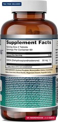 Amazing Formulas DHEA 50 Mg Tablets Supplement Non-GMO Gluten-Free Made in USA 1