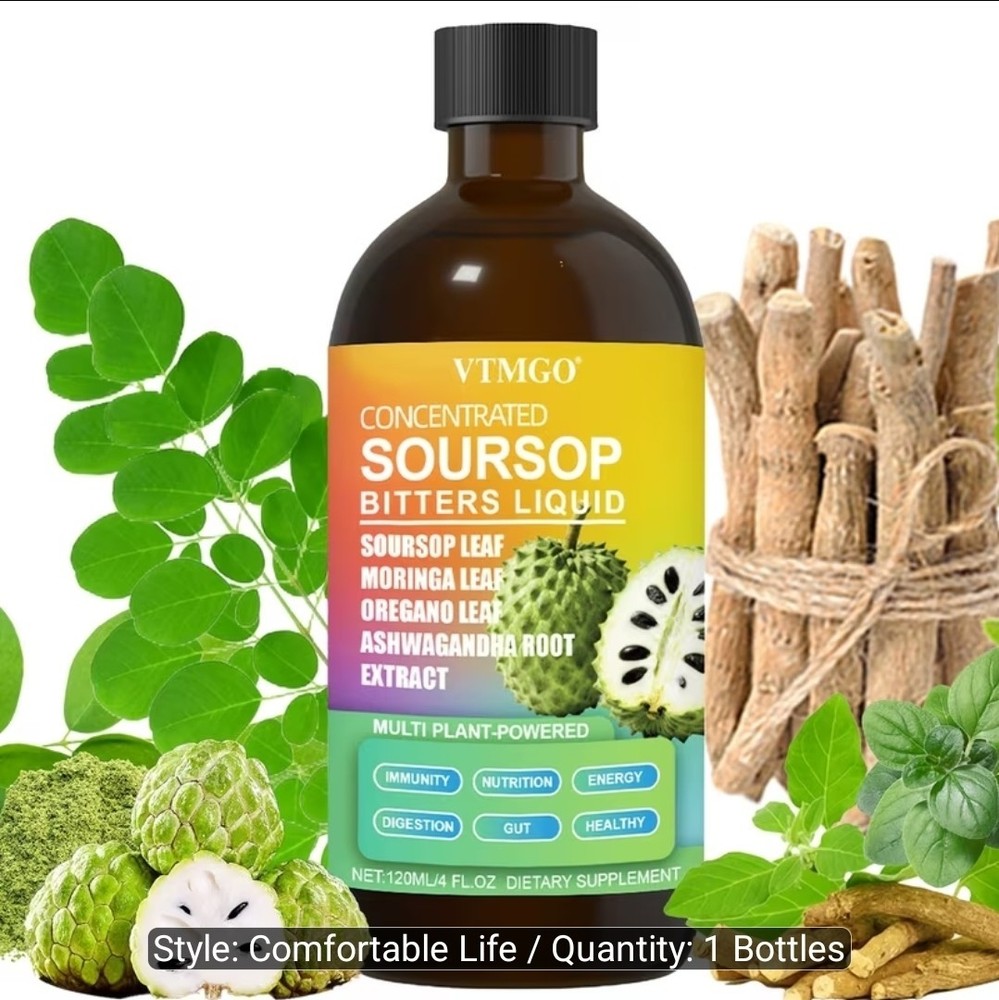 Soursop Bitters Liquid – Herbal Dietary Supplement – GUT, DIGESTION, Immune…