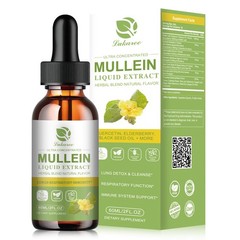 Mullein Drops for Lungs Liquid – Support Respiratory Herbal Supplement USA
