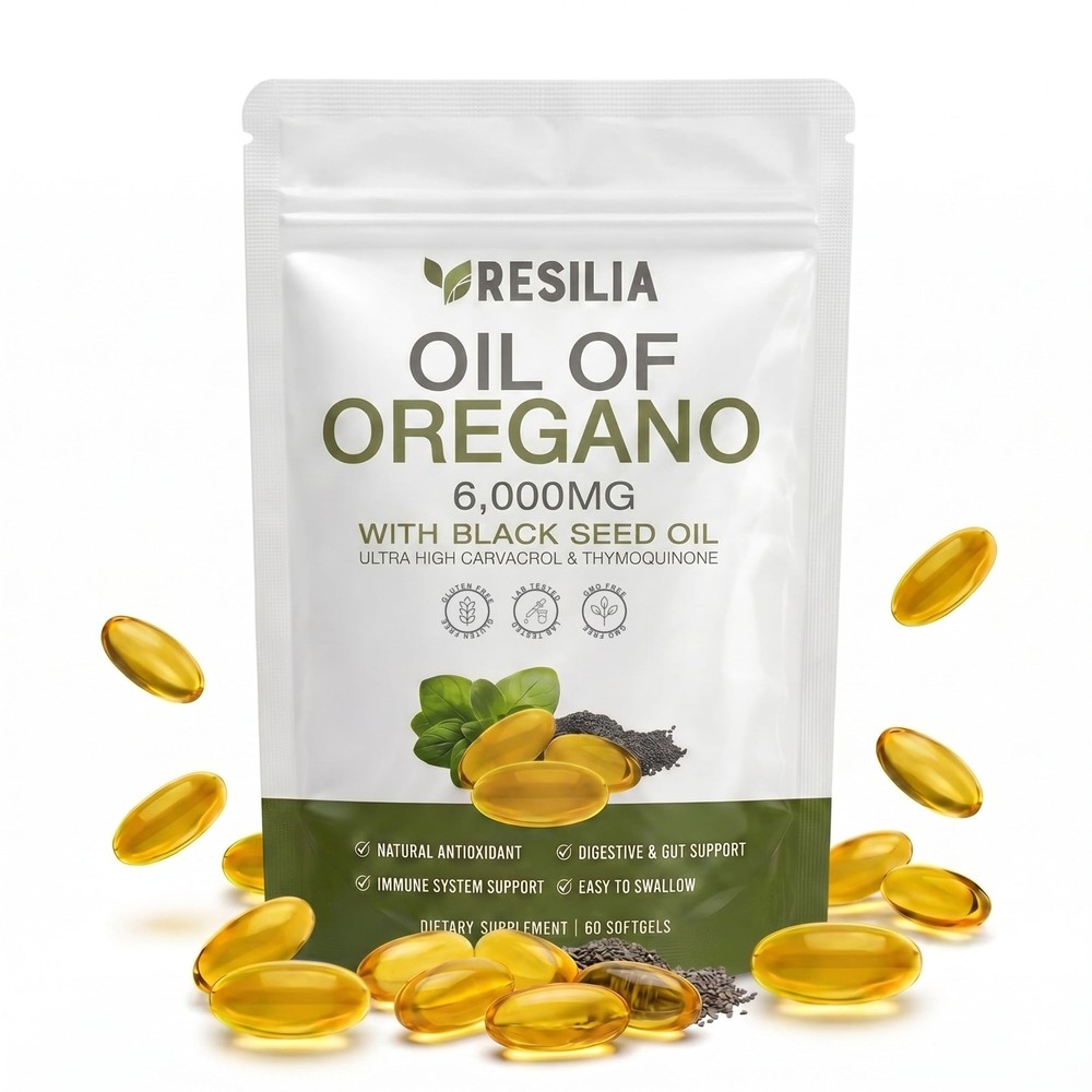 Resilia Softgels with Black Seed Oil 6000mg – Premium 60 Count (Pack of 1)