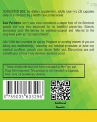 Pure 100% Organic Saw Palmetto Berry VEGGIE CAPSULES (1000 MG)
