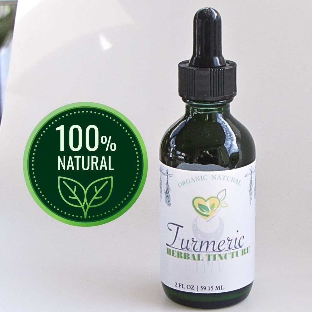 Turmeric Tincture Organic Liquid Herbal Drops Pain Digestive Heart Brain Aid 2oz