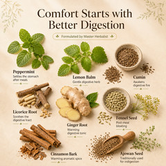 BELLY EASE- Digestive Tea for gas, bloating, weak digestion by Master Herbalist