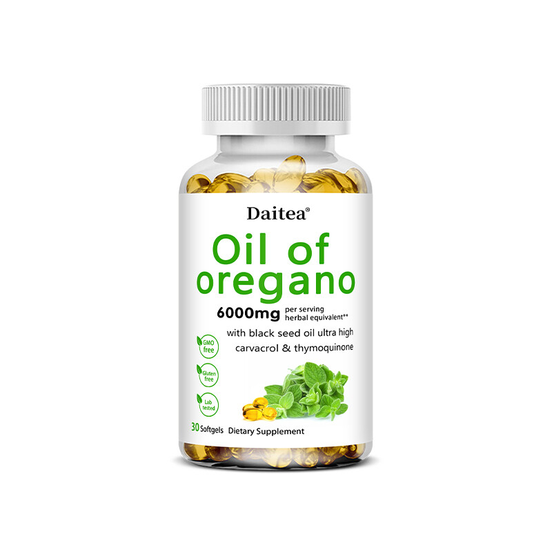 2-in-1 Oregano Oil W/Black Seed Oil Supplement for Immune Health 30-120 Softgels