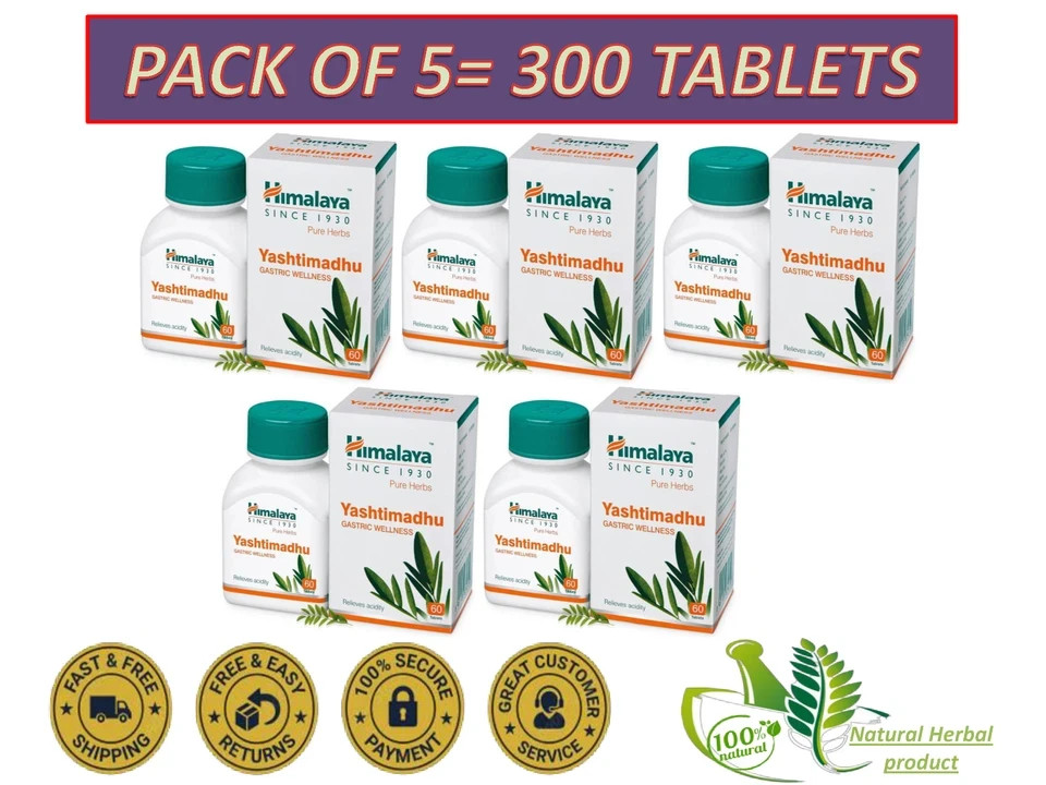 Yashtimadhu By Himalaya (300 Tab) a natural antacid & Gastric Wellness Free Ship