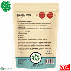Rhodiola Rosea Capsule 6000mg-(1% Salidrosides & 5%Rosavin)-100% Natural-180Caps
