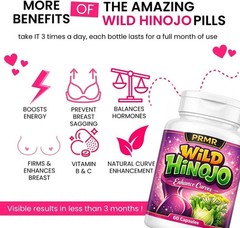 WILD HINOJO PILLS – BIGGER BUTT, BUST & HIPS ENHANCEMENT – 30 DAYS SUPPLY PACK