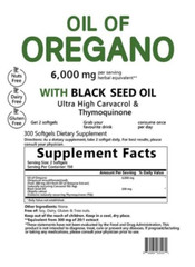Oregano Oil 6000mg 3X300gels Contains Carvacrol and Thymoquinone