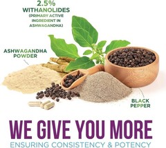 Organic Ashwagandha 1950mg w/ Black Pepper for High Absorption & Stress Support