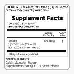 Silica (Horsetail) 12,000mg 180caps from Extract Equisetum Arvensa NoGluten