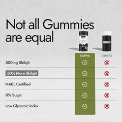 Kapiva Acti Foods Shilajit AllDay Energy Gummies Ginger Honey Flavour 60 Gummies