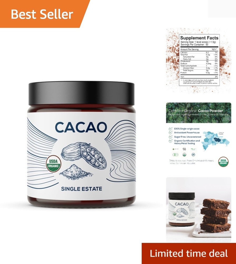 Organic Cacao, Single Estate, Non-GMO, Fair-Trade, , Gluten Free, 100% Raw Ri…