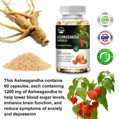 Ashwagandha Capsules – Stress Relief & Cortisol Balance with Alternative 1200mg
