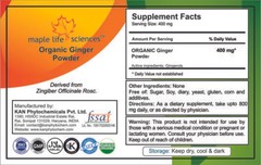 ORGANIC Ginger Root Powder Gingerols Zingiber Officinale No Fillers