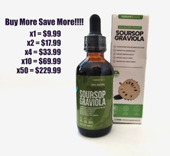 100% Organic Soursop Graviola Extract Drops Immune Boost 60ml bottle w/ vit C