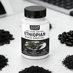 2 Bottles 60ct Ethiopian Black Seed Oil Softgels,4.64% Thymoquinone, Gluten Free